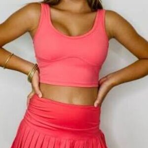 Gold Hinge Coral Sports Bra for Women